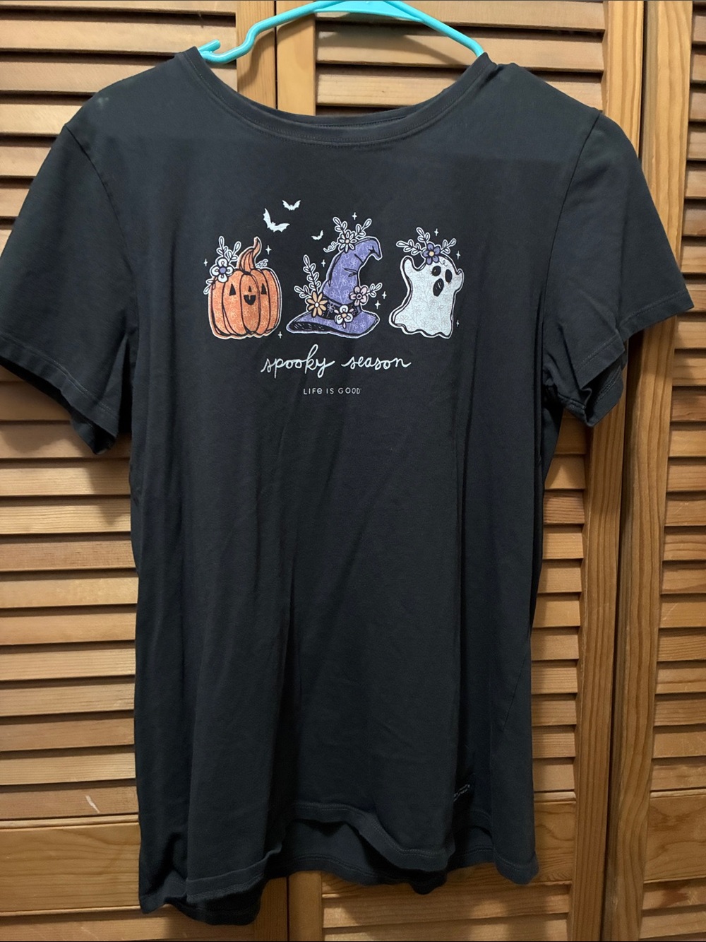 Life Is Good Black 'Spooky Season' Short-Sleeve Graphic Tee